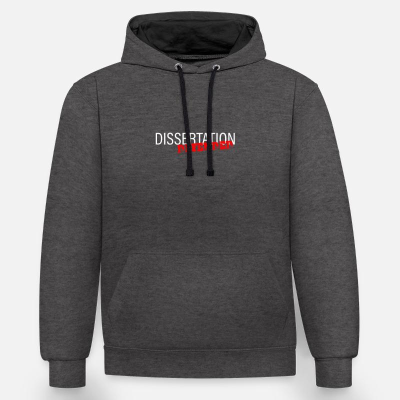 Dissertation soutenue 2 - Sweat à capuche contrasté - anthracite/noir
