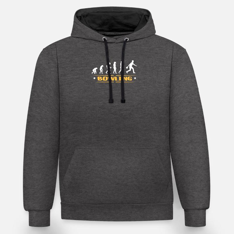 EVOLUTION BOWLING - Sweat à capuche contrasté - anthracite/noir
