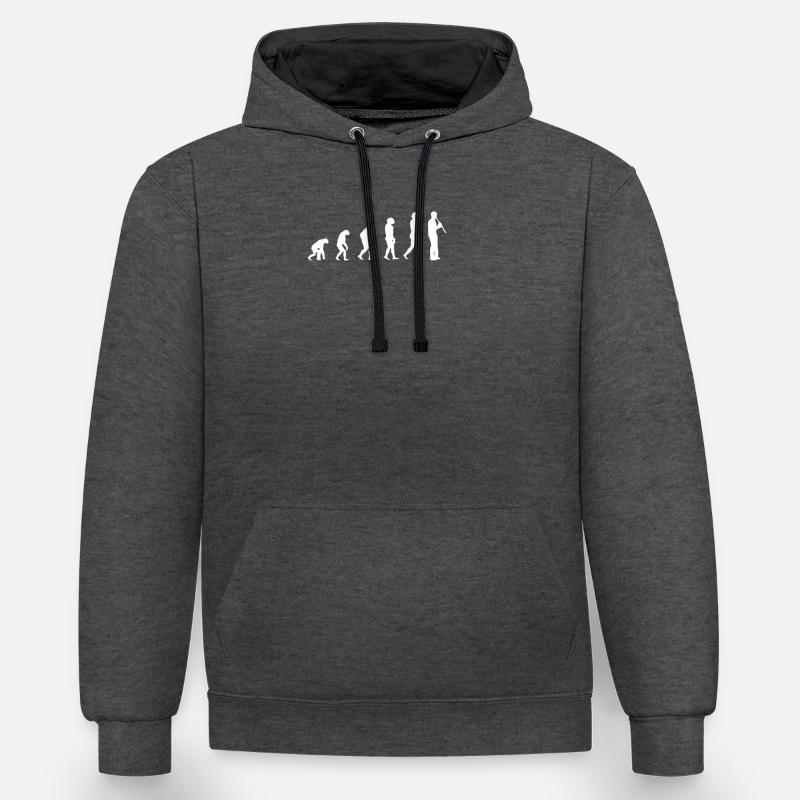 évolution de la clarinette - Sweat à capuche contrasté - anthracite/noir