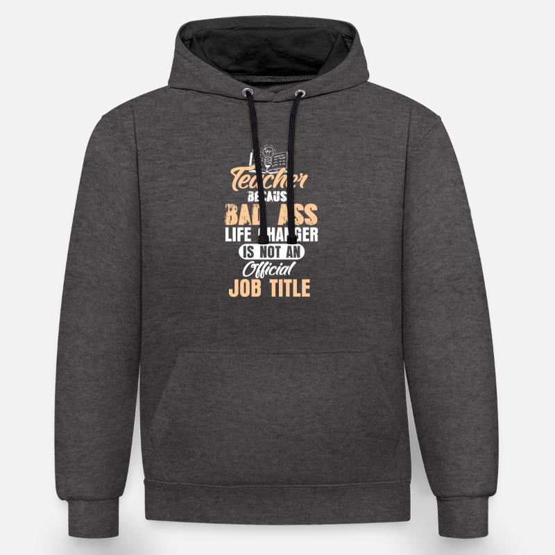 Enseignant Enseignant - Sweat à capuche contrasté - anthracite/noir