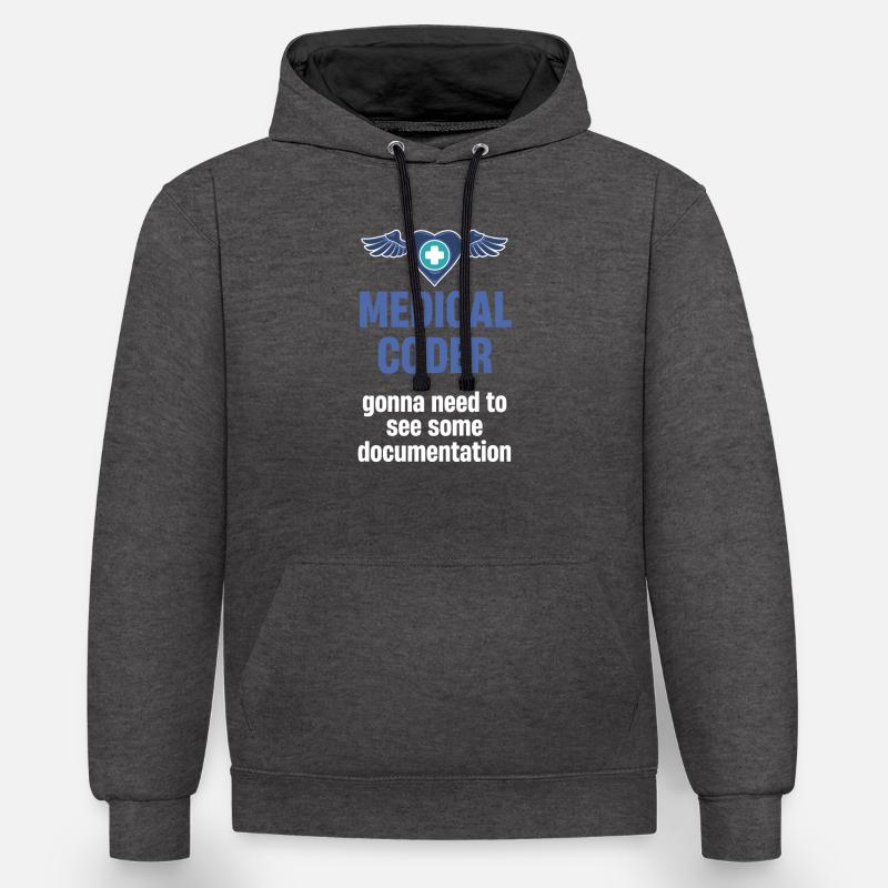 Medizinischer Programmierer Muss Sich Eine - Kontrast-Hoodie - Anthrazit/Schwarz