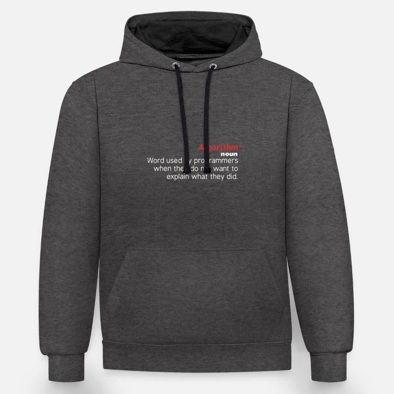 IT Algorithm - Kontrast-Hoodie - Anthrazit/Schwarz