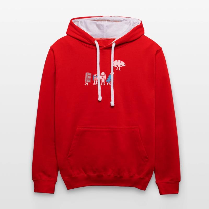 Cloud Computing Evolution Computer Entwicklung Kontrast-Hoodie