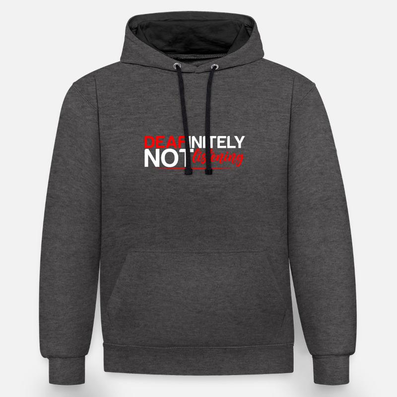 Ne pas écouter 4 - Sweat à capuche contrasté - anthracite/noir