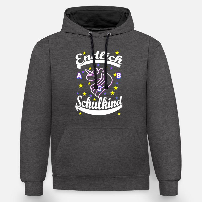 La scolarisation de l’école - Sweat à capuche contrasté - anthracite/noir