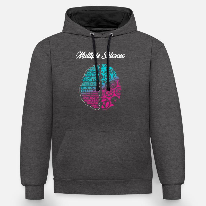 Sclérose en plaques, conscience - Sweat à capuche contrasté - anthracite/noir