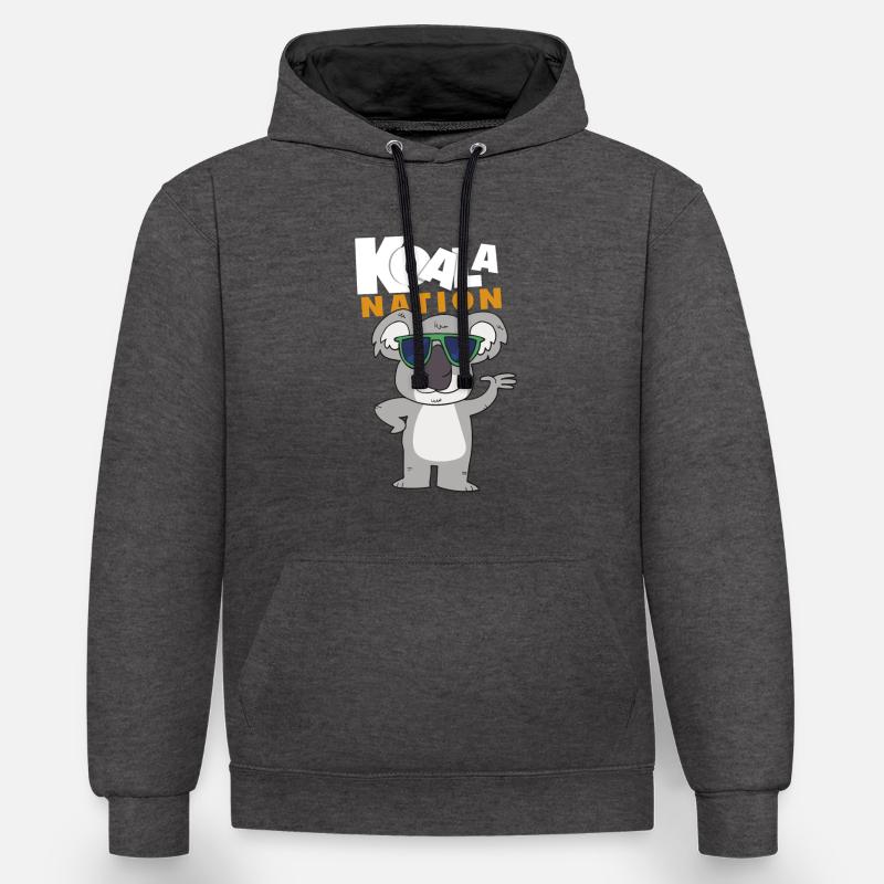 koala - Sweat à capuche contrasté - anthracite/noir