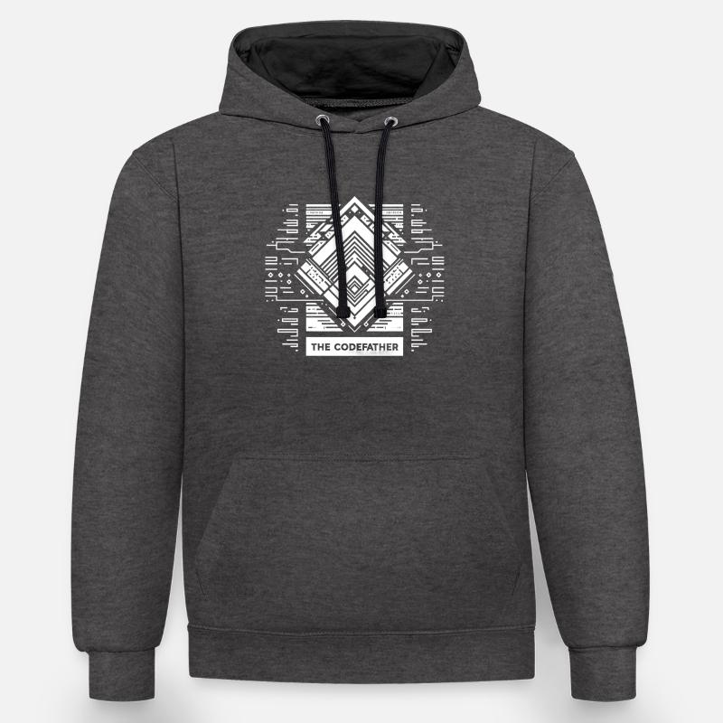 Le Père du Code 7 - Sweat à capuche contrasté - anthracite/noir