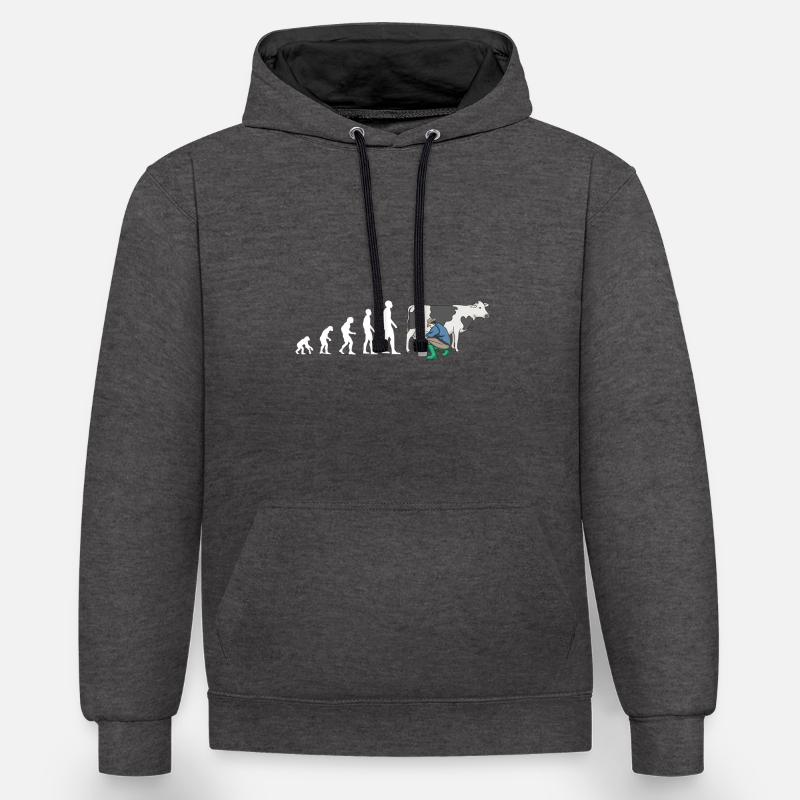 Traite de vache fermier Evolution - Sweat à capuche contrasté - anthracite/noir
