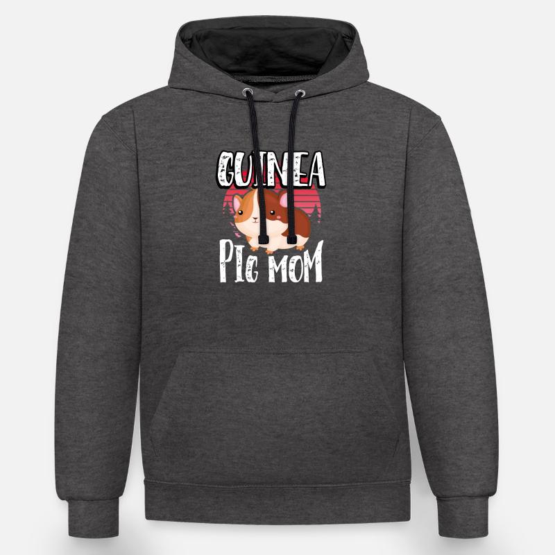 Cochon d’Inde Mama - Sweat à capuche contrasté - anthracite/noir
