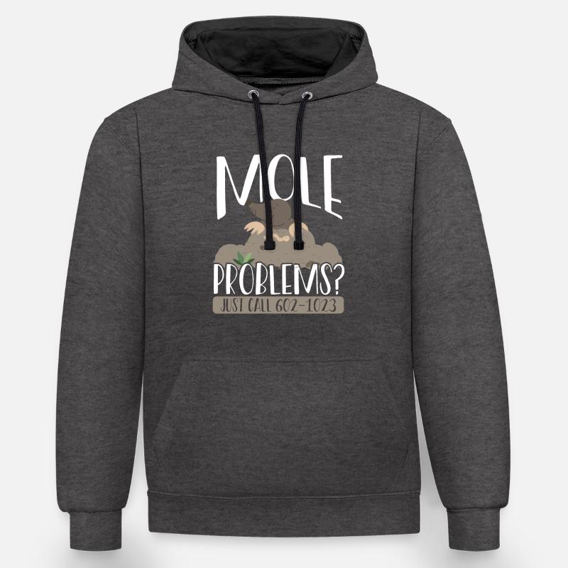 Mole Problems Just Call - Contrast hoodie - charcoal/black