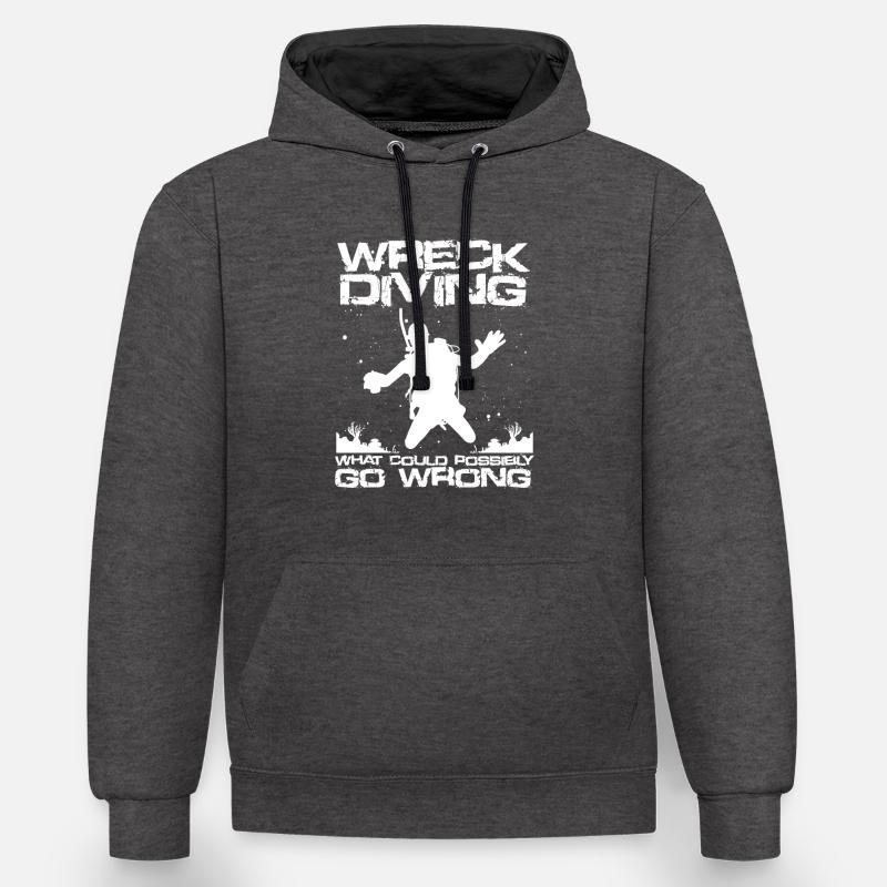 Plongée sur épave - Sweat à capuche contrasté - anthracite/noir