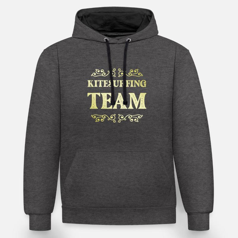 Équipe de kitesurf - Sweat à capuche contrasté - anthracite/noir