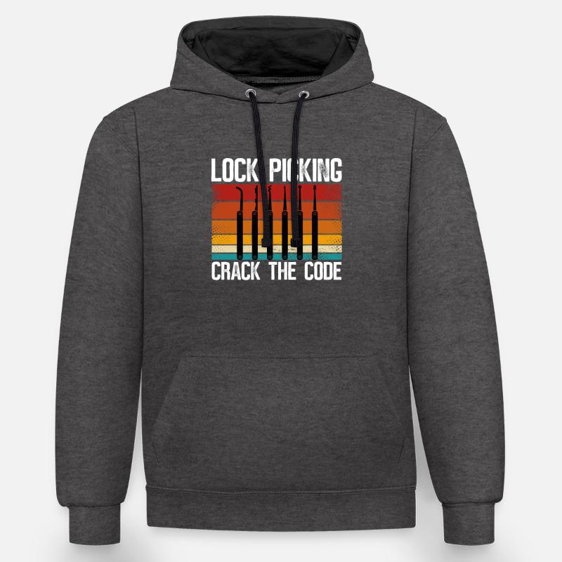 Le lockpicking déchiffre le code - Sweat à capuche contrasté - anthracite/noir
