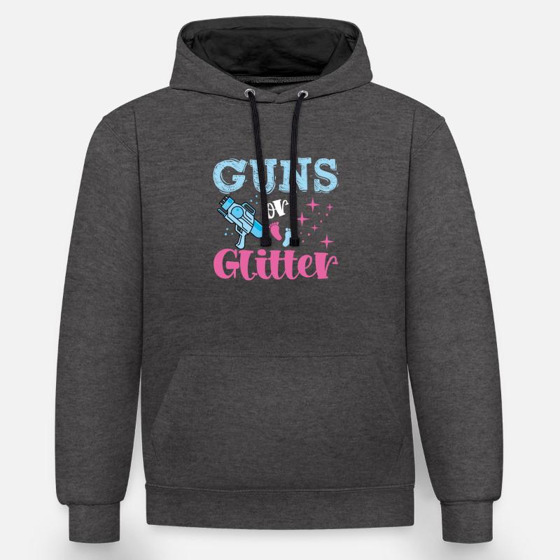 Waffen Oder Glitzer - Kontrast-Hoodie - Anthrazit/Schwarz