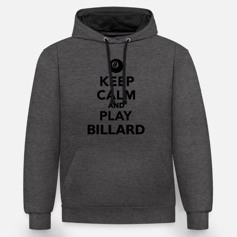 Keep calm and play Billard - Sweat à capuche contrasté - anthracite/noir