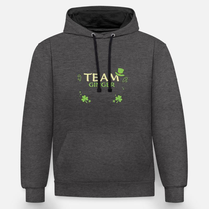 Équipe Ginger - Saint-Patrick - Sweat à capuche contrasté - anthracite/noir