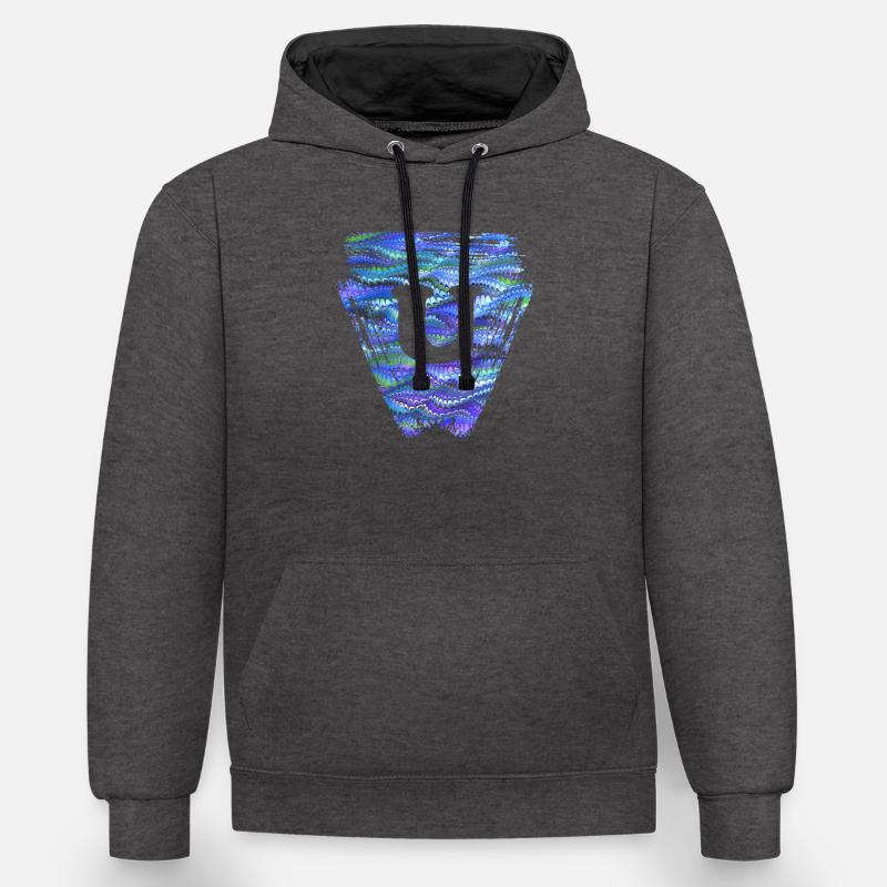 Triangle E 103 U - Sweat à capuche contrasté - anthracite/noir
