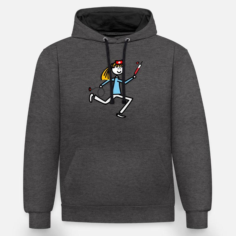 Enfermera - Sudadera con capucha contraste - antracita/negro