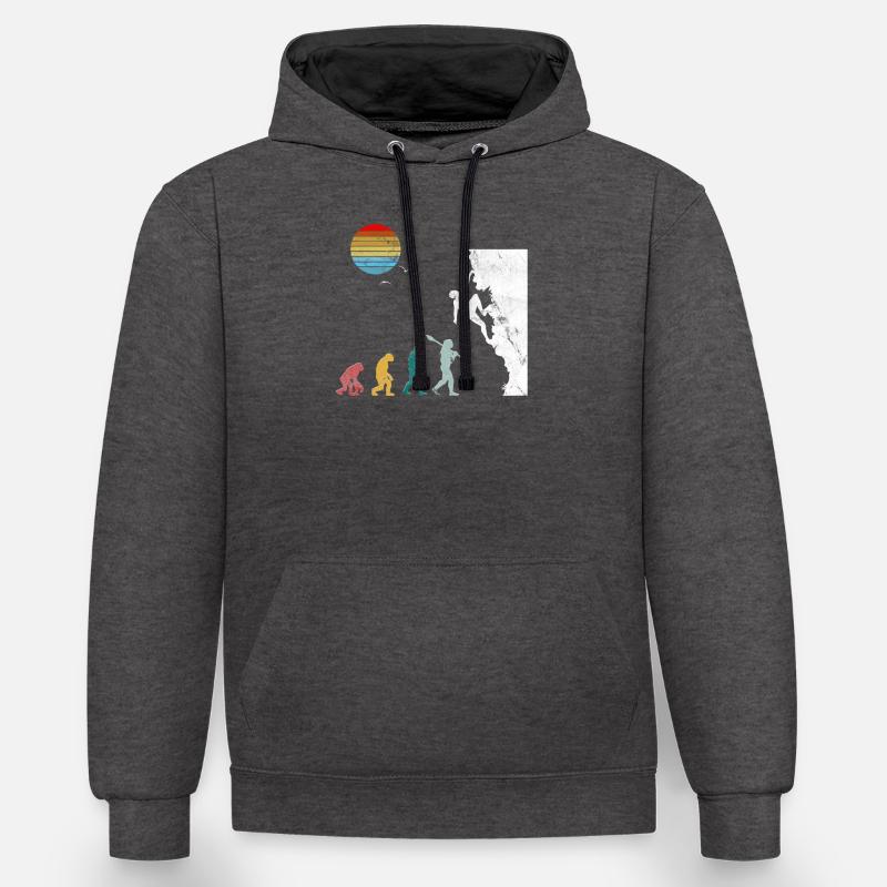 Bouldering evolution alpinisme - Sweat à capuche contrasté - anthracite/noir