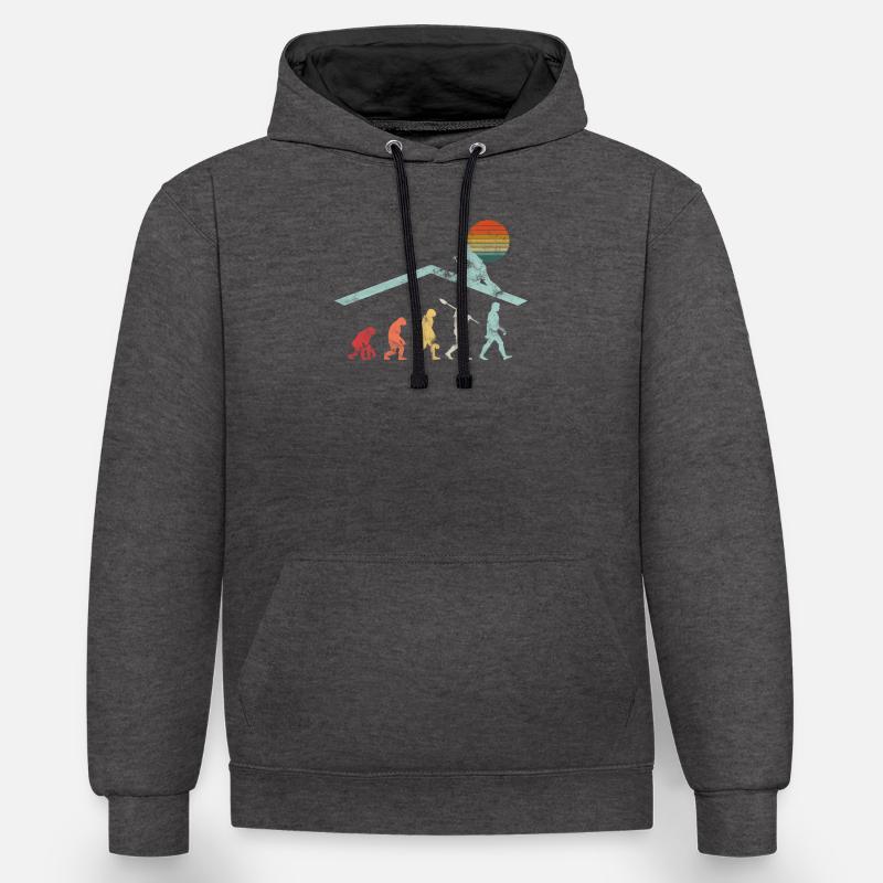 Dachdecker Handwerker Zimmermann Evolution - Kontrast-Hoodie - Anthrazit/Schwarz