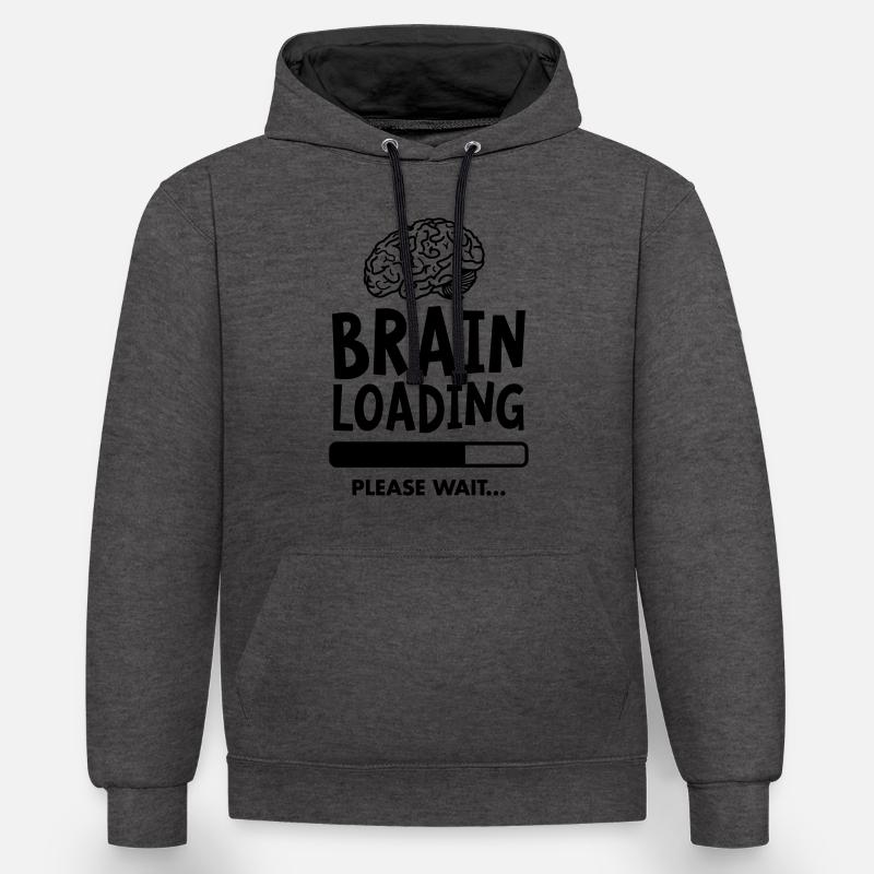 Brain Loading - Please Wait - Sweat à capuche contrasté - anthracite/noir