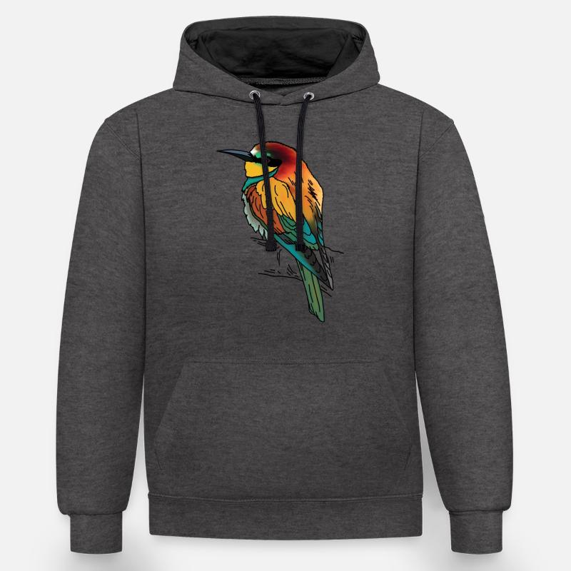 Bee-eater - Contrast hoodie - charcoal/black