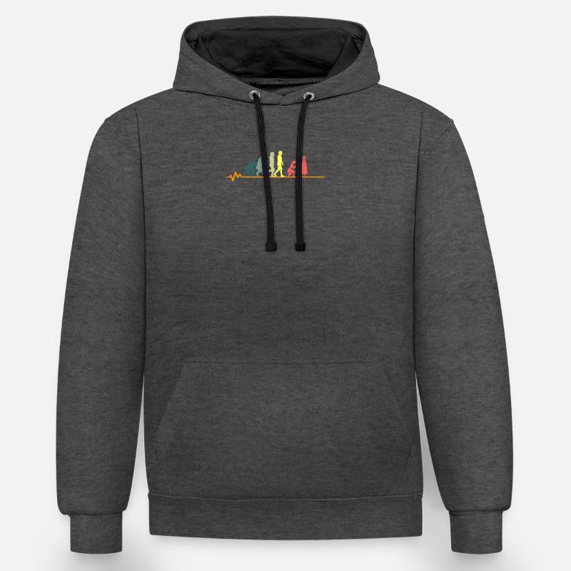 Couture Couture Couturière Cadeau · Évolution - Sweat à capuche contrasté - anthracite/noir