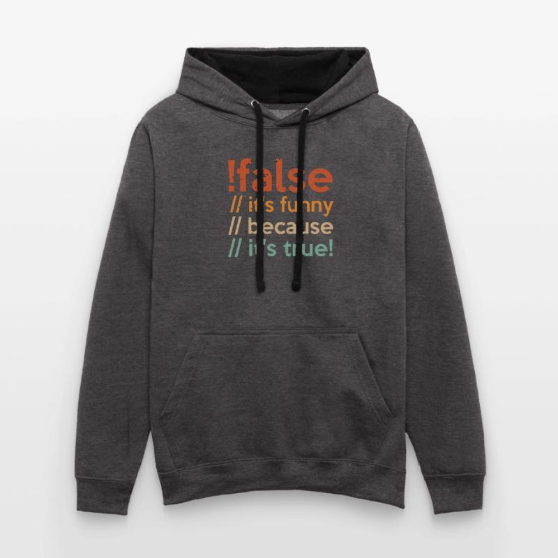 Programmierer false true Informatiker Student Code Kontrast-Hoodie