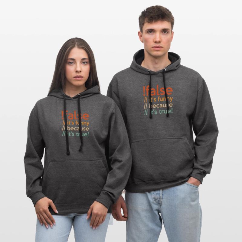Programmierer false true Informatiker Student Code Kontrast-Hoodie
