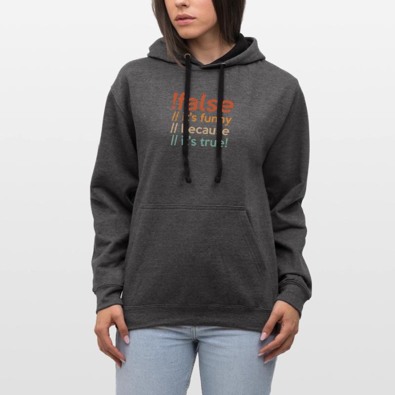 Programmierer false true Informatiker Student Code Kontrast-Hoodie