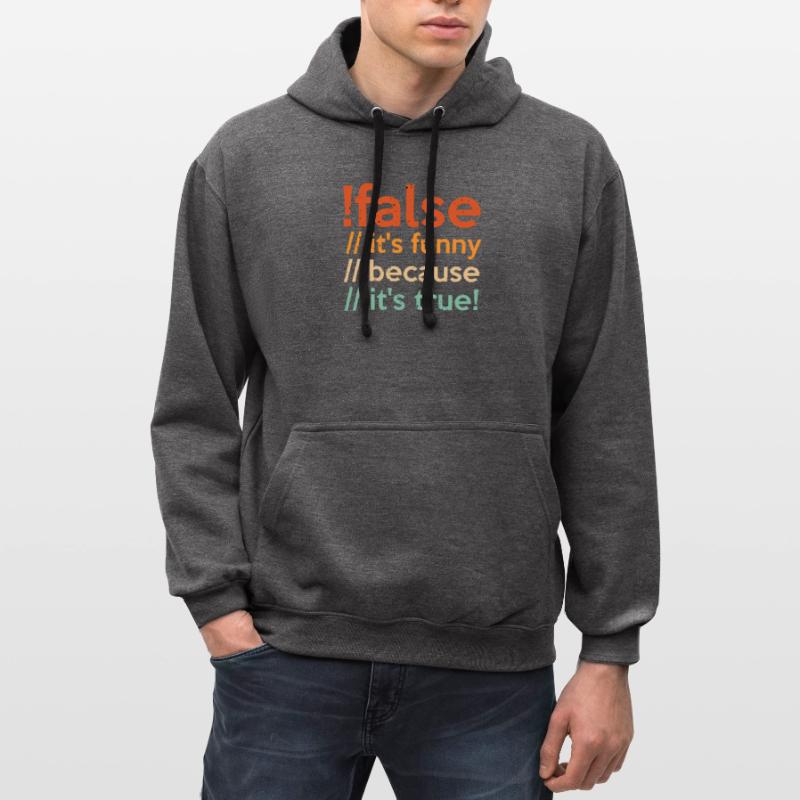 Programmer false true Computer Scientist Student Code Contrast hoodie