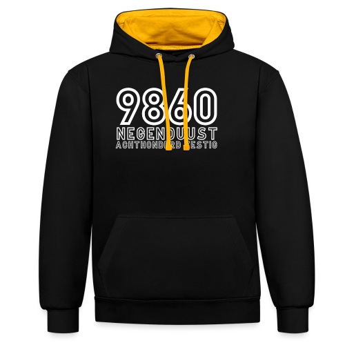 9860 Letters white - Contrast hoodie