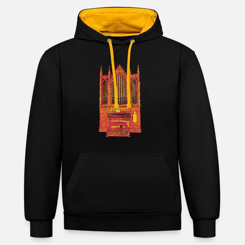 sacral2 - Sweat à capuche contrasté - noir/or