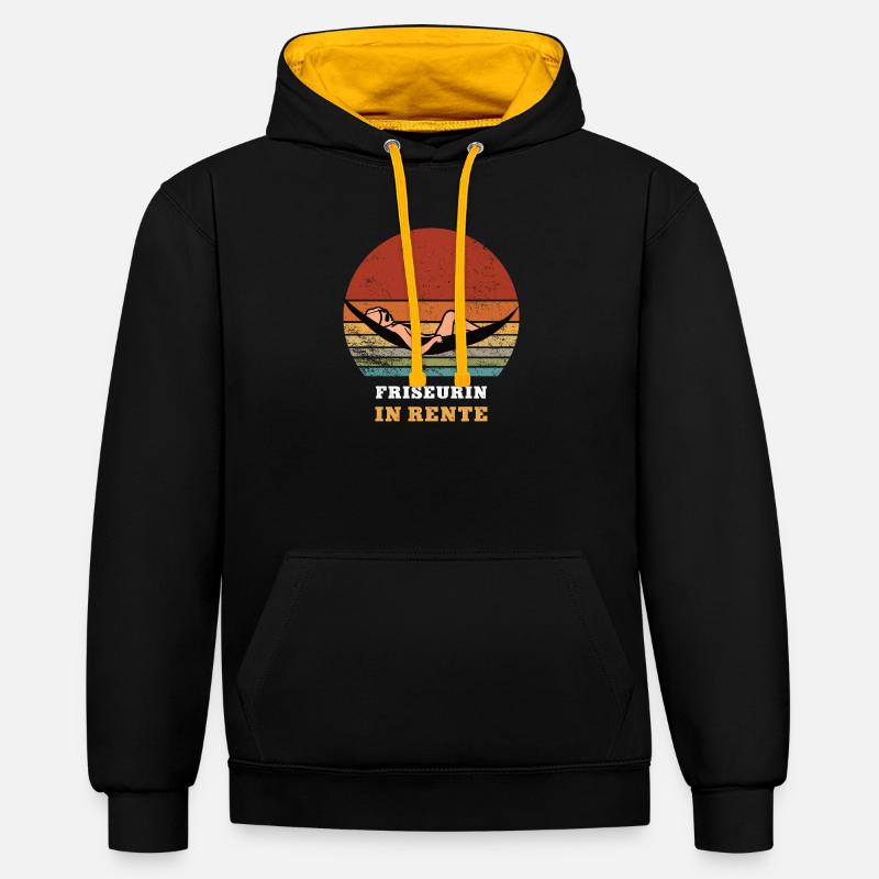 Coiffeur Retraite retraite Coiffeur Coiffeur - Sweat à capuche contrasté - noir/or