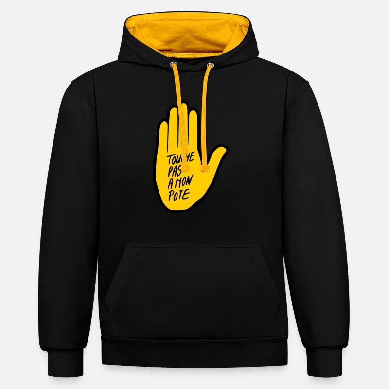 touche pas a mon pote - Sweat à capuche contrasté - noir/or