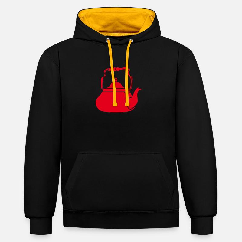 théière - Sweat à capuche contrasté - noir/or