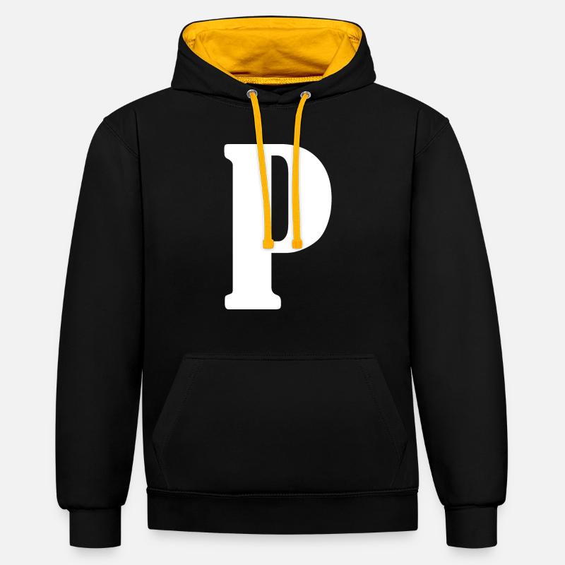 P - Sweat à capuche contrasté - noir/or
