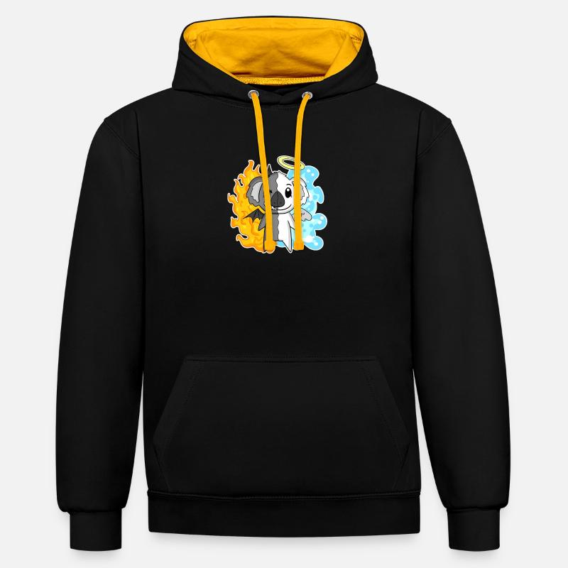 Koala - Angels and Devils - Contrast hoodie - black/gold