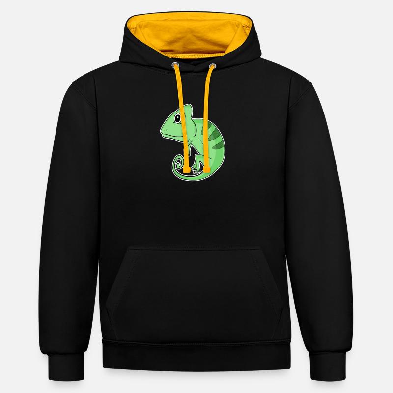 Caméléons Caméléon - Sweat à capuche contrasté - noir/or