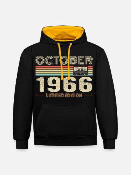 Birthday October 1966 - Birthday October 1966 - Contrast hoodie - black/gold