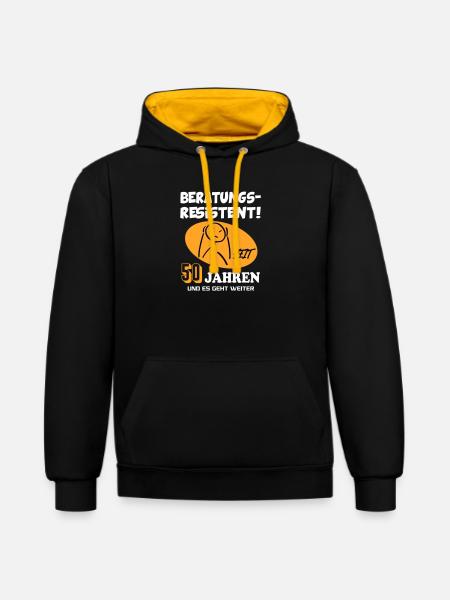 Comic Geburtstag 50 Jahre Happy Birthday - Kontrast-Hoodie - Schwarz/Gold