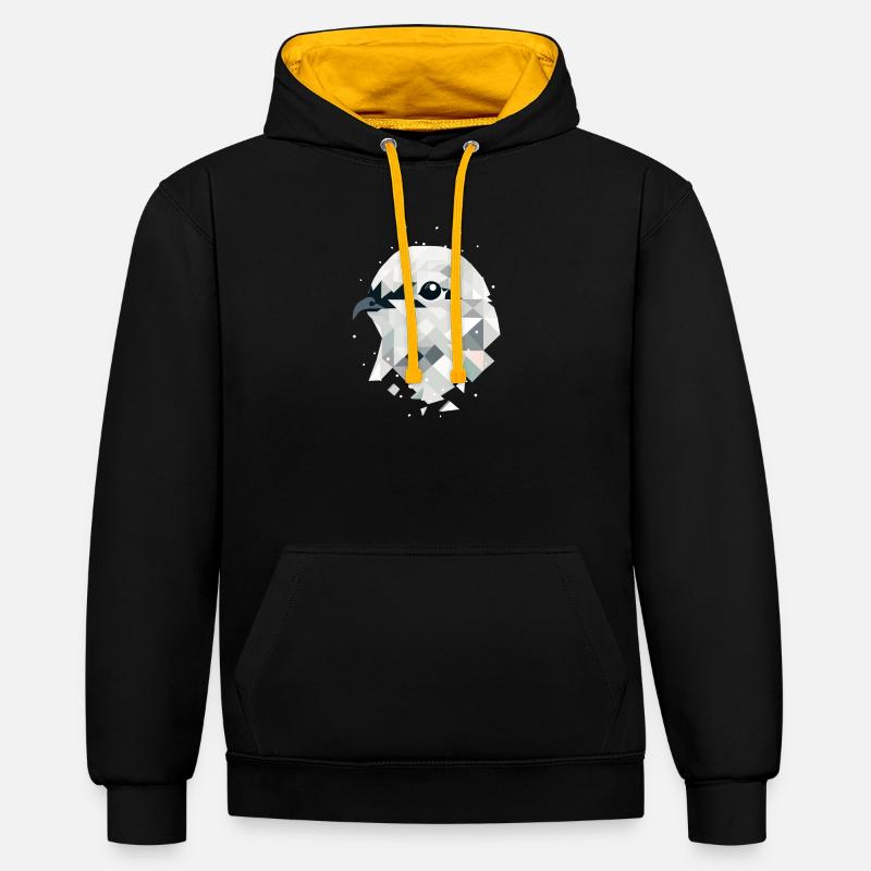 Lagopède élégant dans l’art géométrique - Sweat à capuche contrasté - noir/or