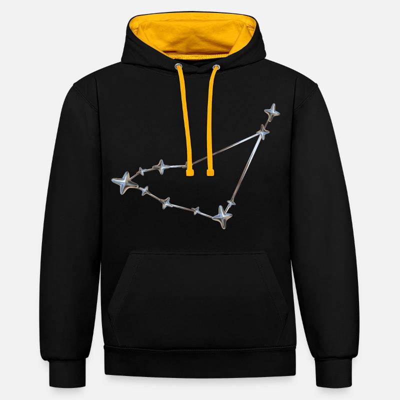Rangée d’étoiles Conception de constellation - Sweat à capuche contrasté - noir/or