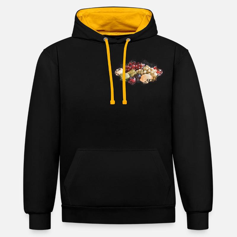 Fruity - Kontrast-Hoodie - Schwarz/Gold