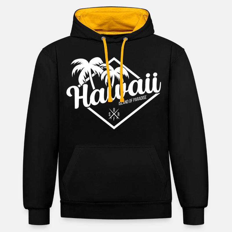 Hawaii Surf Paradise - Sweat à capuche contrasté - noir/or