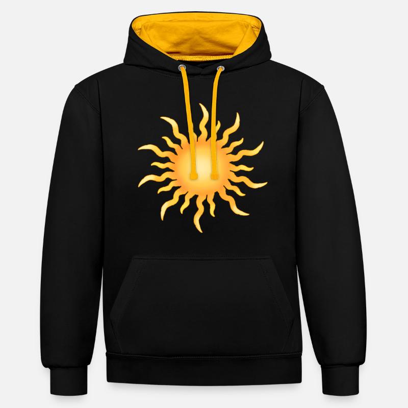 soleil - Sweat à capuche contrasté - noir/or
