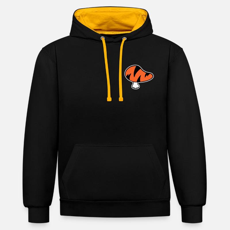 Logo champignon tigre STICK Variante - Sweat à capuche contrasté - noir/or