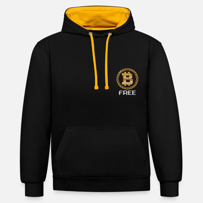 Bitcoin - Soyez libre - Sweat à capuche contrasté - noir/or