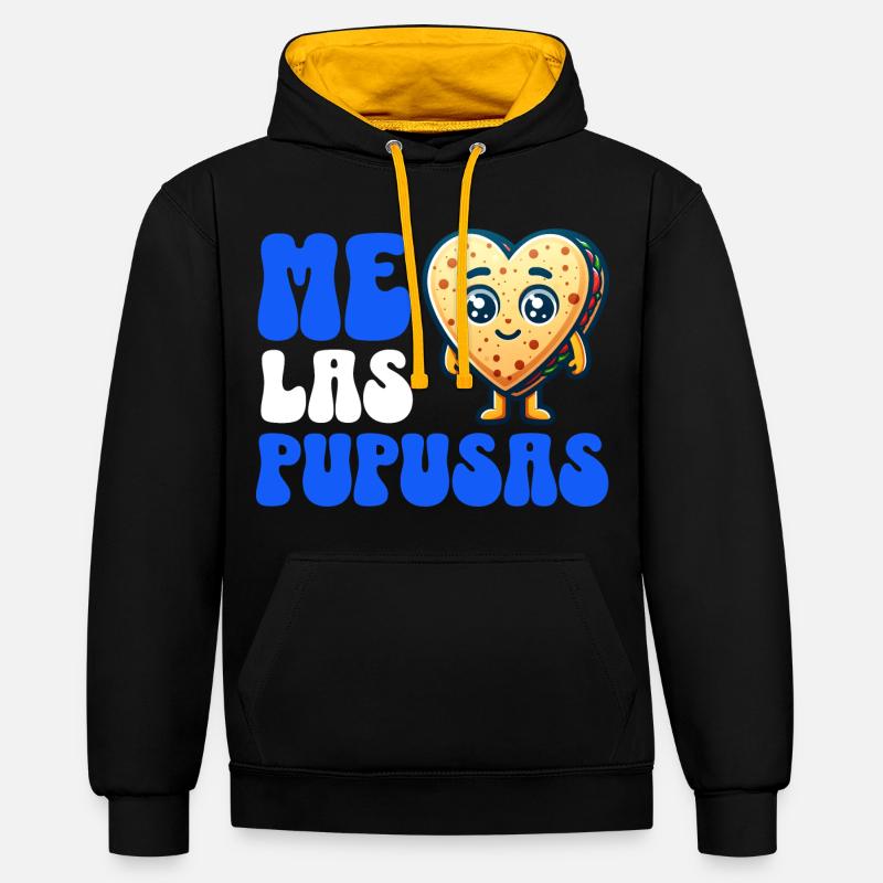 Cœur de Pupusa - Sweat à capuche contrasté - noir/or